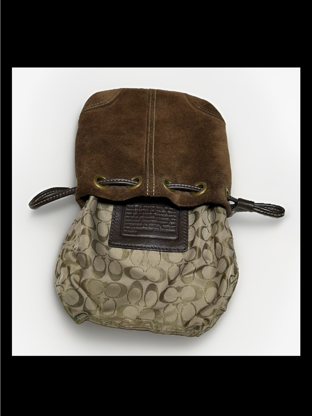 Coach Soho Brown Suede Drawstring Wristlet/Pouch, 2003 Style: (#7128) RARE - Picture 7 of 9